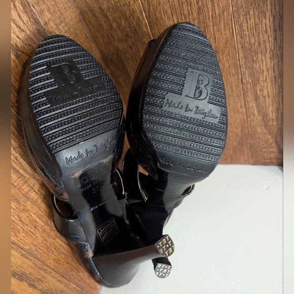 Laurel Exotic croc Skin Slingback Platform Peep Toe Heels EU 37 - Picture 12 of 16